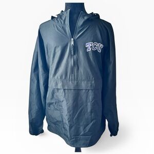 TCU‎ Horned Frogs Champion Black raincoat lightweight hoodie Size XL